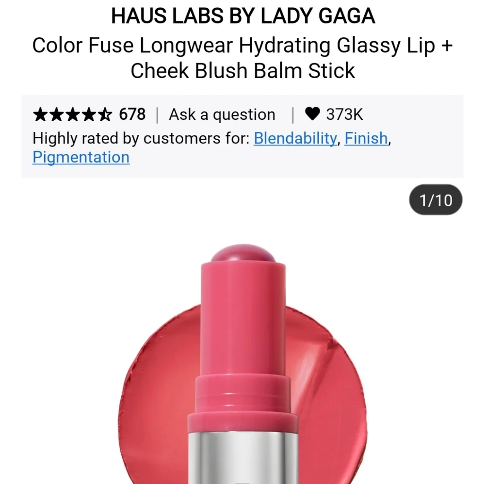 NIB HAUS LABS COLOR FUSE GLASSY BLUSH BALM IN GLOSSY ROSETTE